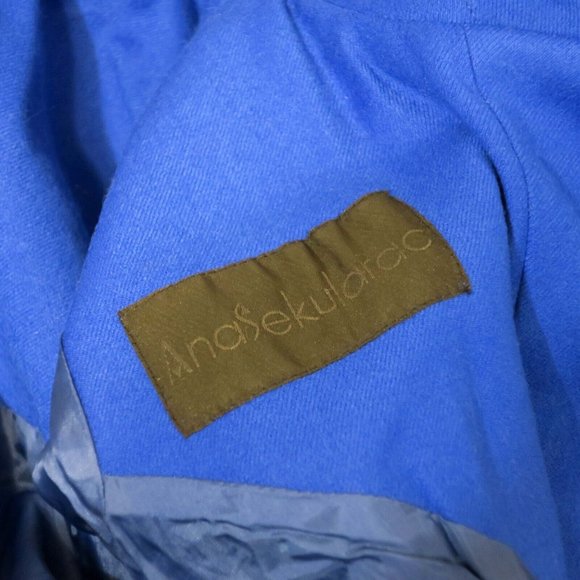 Ana Sekularac Blue Avant Garde Wool Jacket Asymmetrical Blazer Structural 36 | 6 - Picture 11 of 12